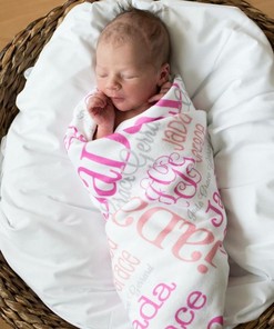 Personalized Baby Blanket - Personalized Name Quilt Bedding Set - Great Gifts for Family