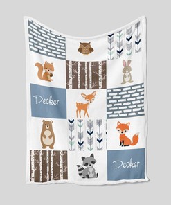 Personalized Baby Blanket - Personalized Name Quilt Bedding Set - Great Gifts for Family and Home Decoration