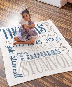 Personalized Baby Boy Blankets - Personalized Name Quilt Bedding Set - Great Gifts for Family and Home Decoration