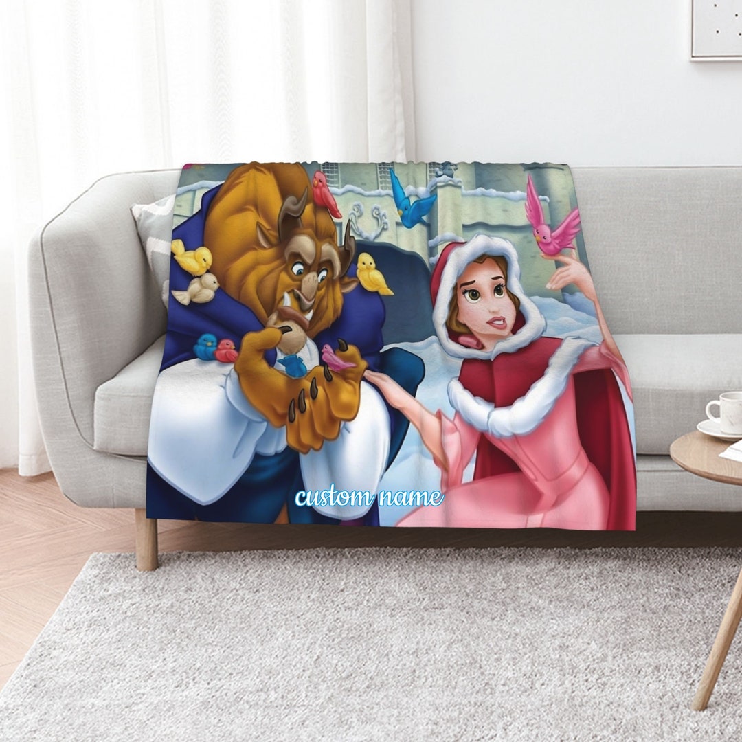 Personalized Beauty and the Beast Quilt Blanket Set - Great Gifts for Family