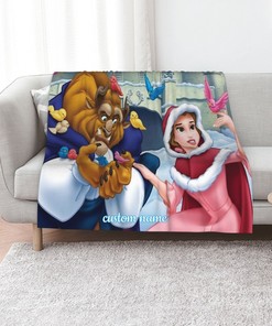 Personalized Beauty and the Beast Quilt Blanket Set - Great Gifts for Family