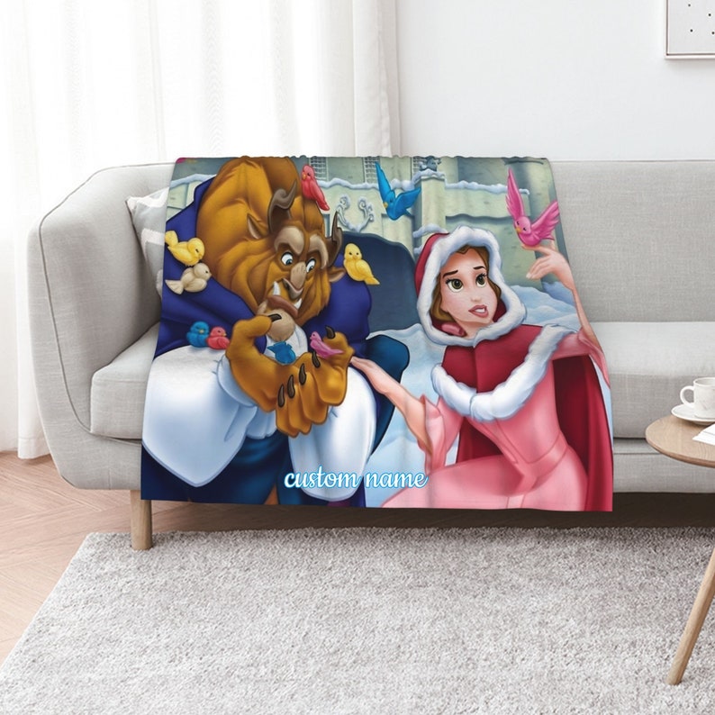 Personalized Beauty and the Beast Quilt Blanket Set - Great Gifts for Family - Image 2