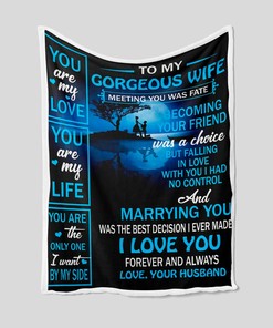 Personalized Blanket for Wife with Couple and Anniversary Design - Great Gifts for Family, Home Decoration