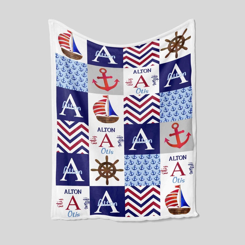 Personalized Boat Quilt Blanket Bedding Set, Ideal for Family Time and Beach Trip - Image 3
