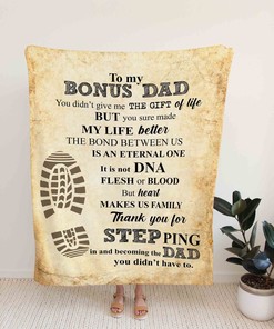 Personalized Bonus Dad Quilt Blanket - Great Gifts for Family