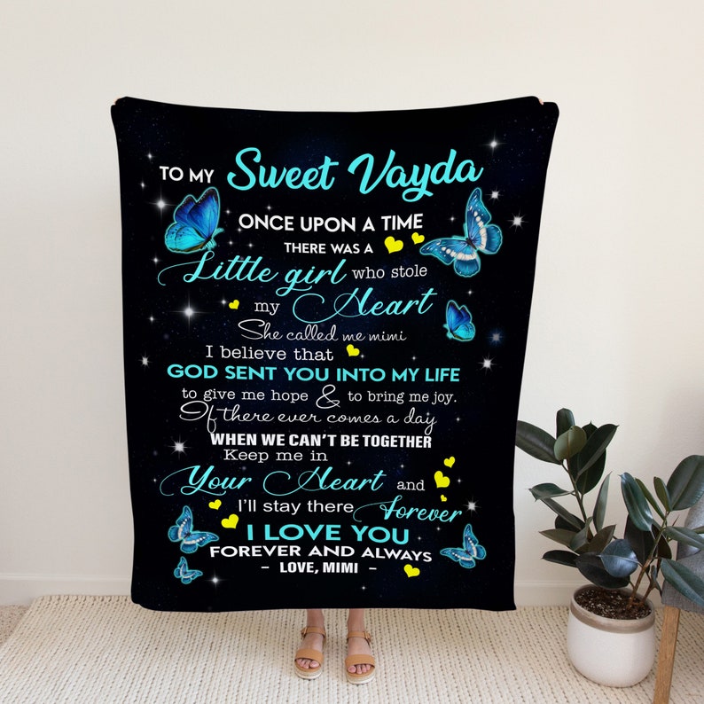 Personalized Butterfly Granddaughter Quilt Bedding Set - Great Gifts for Family - Image 2