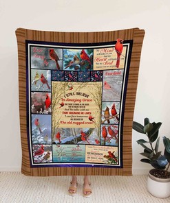 Personalized Cardinal "Amazing Grace" Memorial Quilt Blanket - Home Decoration
