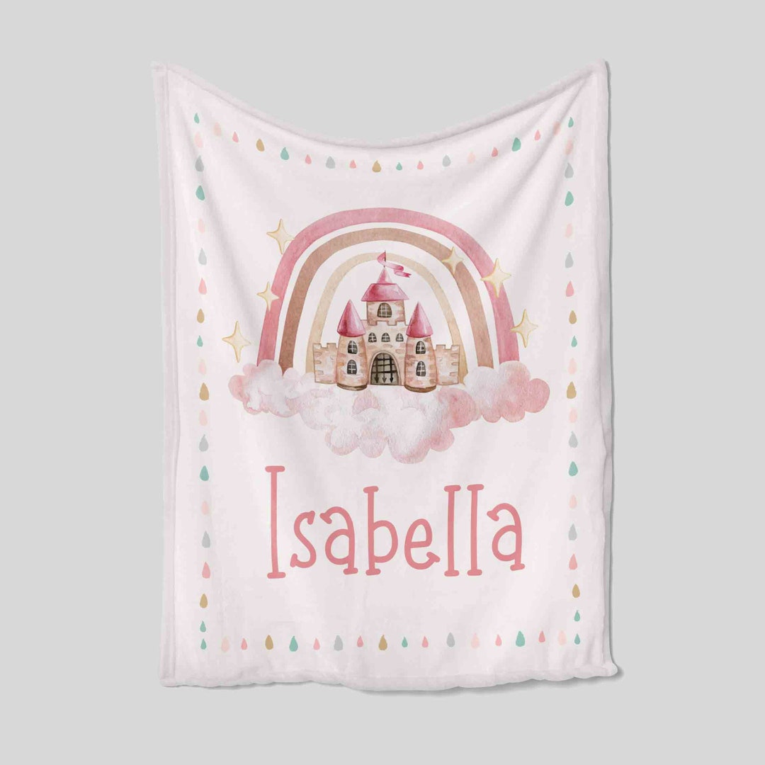 Personalized Castle Blanket For Princess - Custom Baby Quilt Bedding Set - Great Gifts for Family and Home Decoration