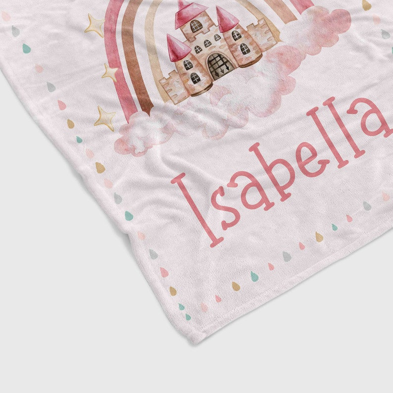 Personalized Castle Blanket For Princess - Custom Baby Quilt Bedding Set - Great Gifts for Family and Home Decoration - Image 3