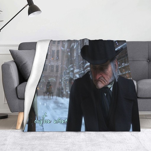 Personalized Christmas Carol Quilt Blanket for Baby Birthday Gift and Home Decor, Great for Sofa and Living Room