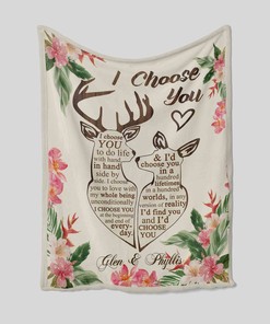Personalized Couple Deer Anniversary Quilt Blanket - Perfect for Bedroom Decor
