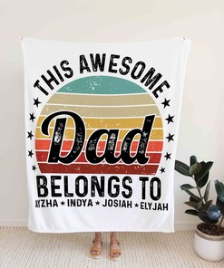 Personalized Dad Christmas Gift Blanket, Soft and Cozy for Winter Nights