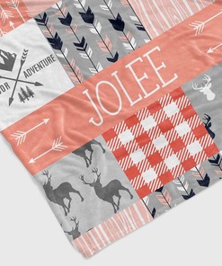 Personalized Deer Baby Blanket Bedding Set - Great Gifts for Family