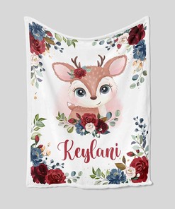 Personalized Deer Blanket - Personalized Name Quilt Bedding Set - Great Gifts for Family and Home Decoration