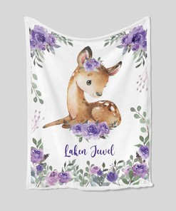 Personalized Deer Blanket - Personalized Name Quilt Blanket - Great Gifts for Family and Home Decoration