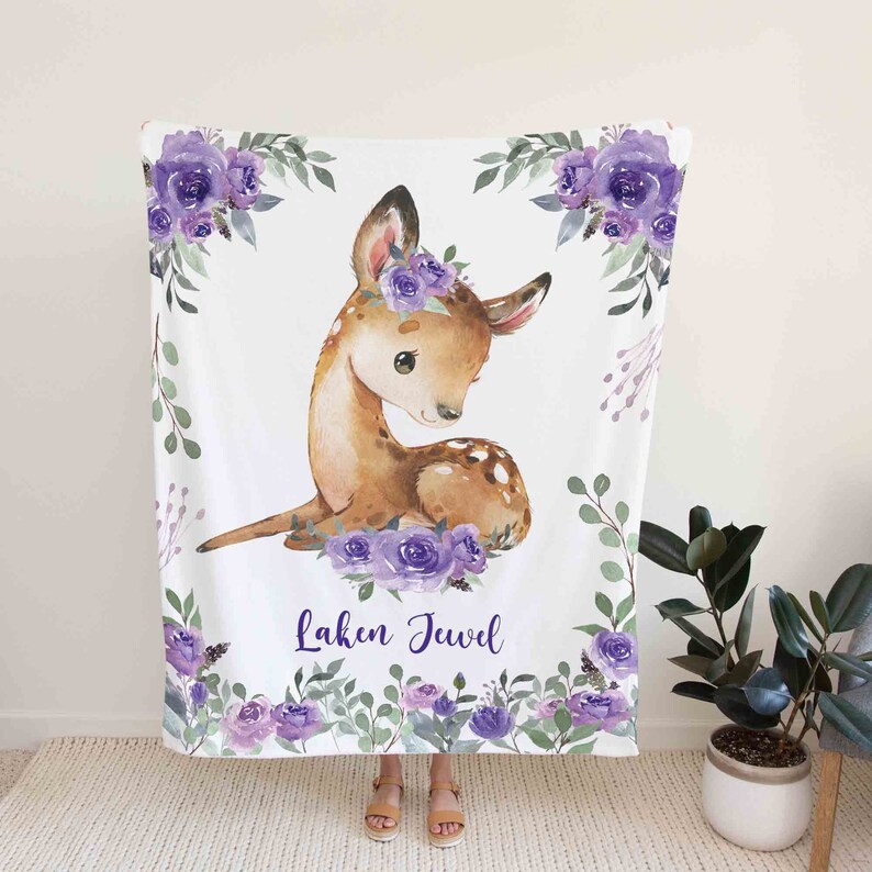 Personalized Deer Blanket - Personalized Name Quilt Blanket - Great Gifts for Family and Home Decoration - Image 2