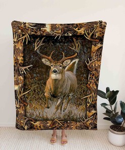 Personalized Deer Hunting Quilt Blanket - Home Decoration