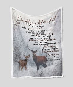 Personalized Deer Quilt Blanket Bedding Set For Papa - Home Decoration