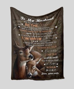 Personalized Deer Quilt Blanket for Hunter Couple - Great Wedding Anniversary and Perfect Gifts for Family
