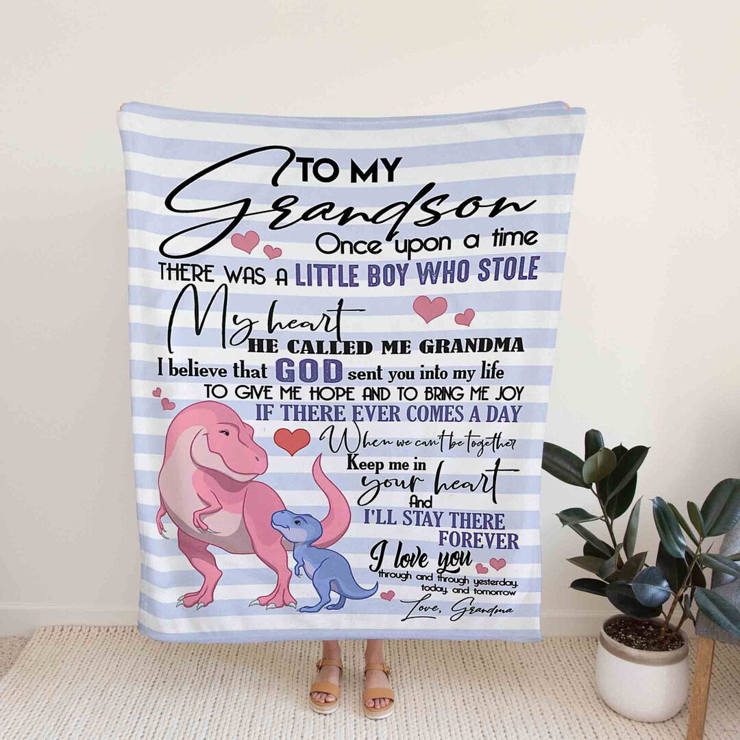 Personalized Dinosaur Quilt Blanket for Grandson - Suitable for Home Decoration and Great Gifts for Family