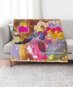 Personalized Disney Aurora Quilt Blanket Bedding Set for Sofa and Living Room Decor