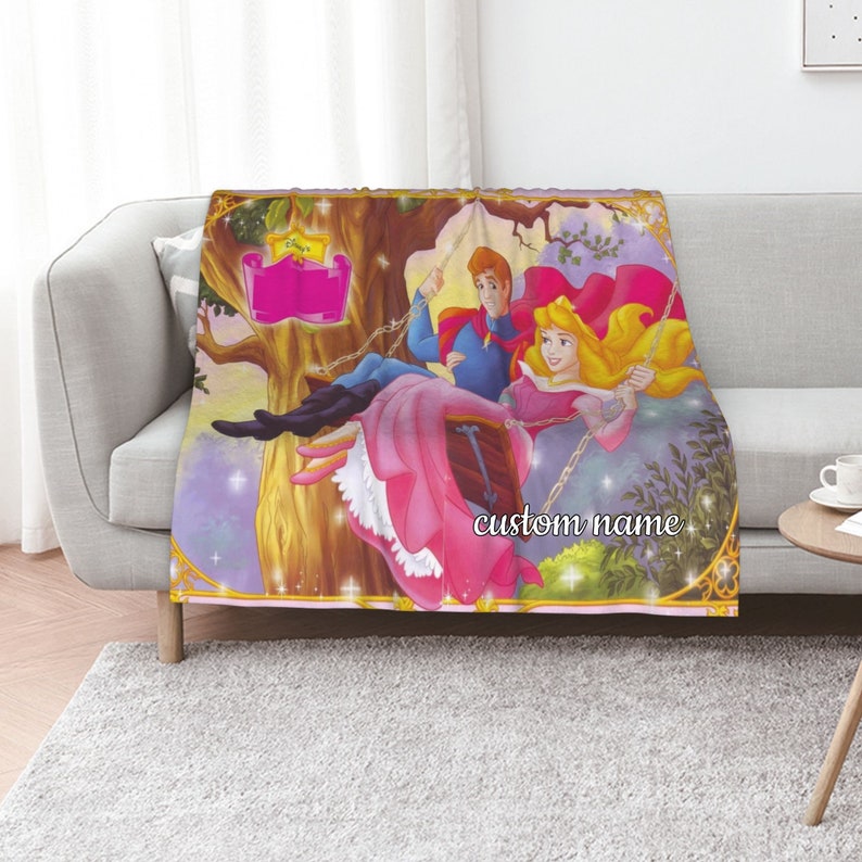 Personalized Disney Aurora Quilt Blanket Bedding Set for Sofa and Living Room Decor - Image 2