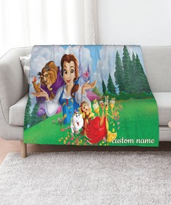 Personalized Disney Belle's Magical World Quilt Blanket - Suitable for Home Decoration and Picnic