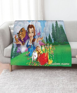 Personalized Disney Belle's Magical World Quilt Blanket - Suitable for Home Decoration and Picnic