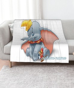 Personalized Disney Dumbo Quilt Blanket for Home Decoration and Sofa
