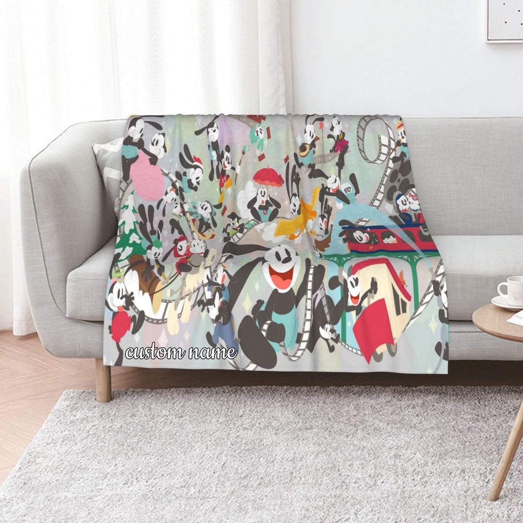 Personalized Disney Oswald The Lucky Rabbit Quilt Blanket - Ideal for Sofa Blanket and Home Decoration