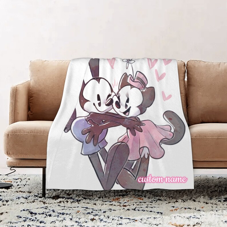 Personalized Disney Oswald The Lucky Rabbit Quilt Blanket for Home Decoration and Sofa - Image 2