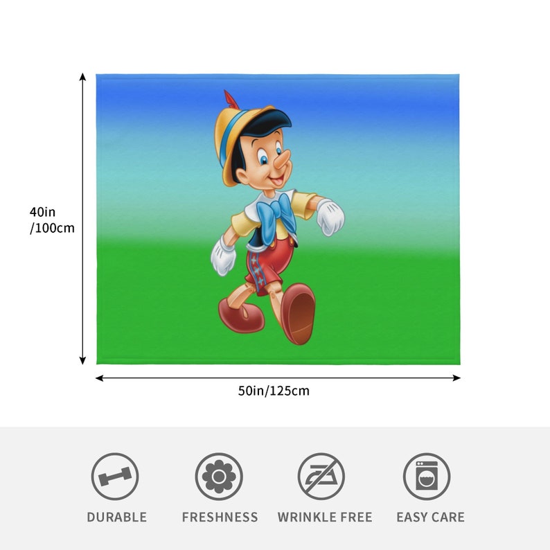 Personalized Disney Pinocchio Quilt Blanket Bedding Set for Bedroom Decor - Image 3