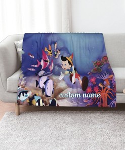 Personalized Disney Pinocchio Quilt Blanket Bedding Set for Sofa and Living Room Decor - Great Gifts for Family