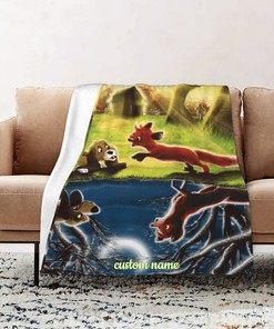 Personalized Disney The Fox And The Hound Quilt Blanket Bedding Set for Bedroom Decor - Great Gifts for Family