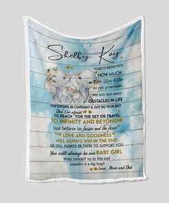 Personalized Elephant Blanket for Daughter - Great Gifts for Family, Home Decoration
