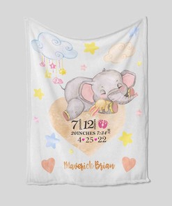 Personalized Elephant Blanket for Love - Perfect for Bedroom Decor