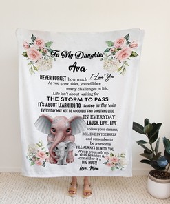 Personalized Elephant Quilt Blanket For Daughter - Great Gifts for Family