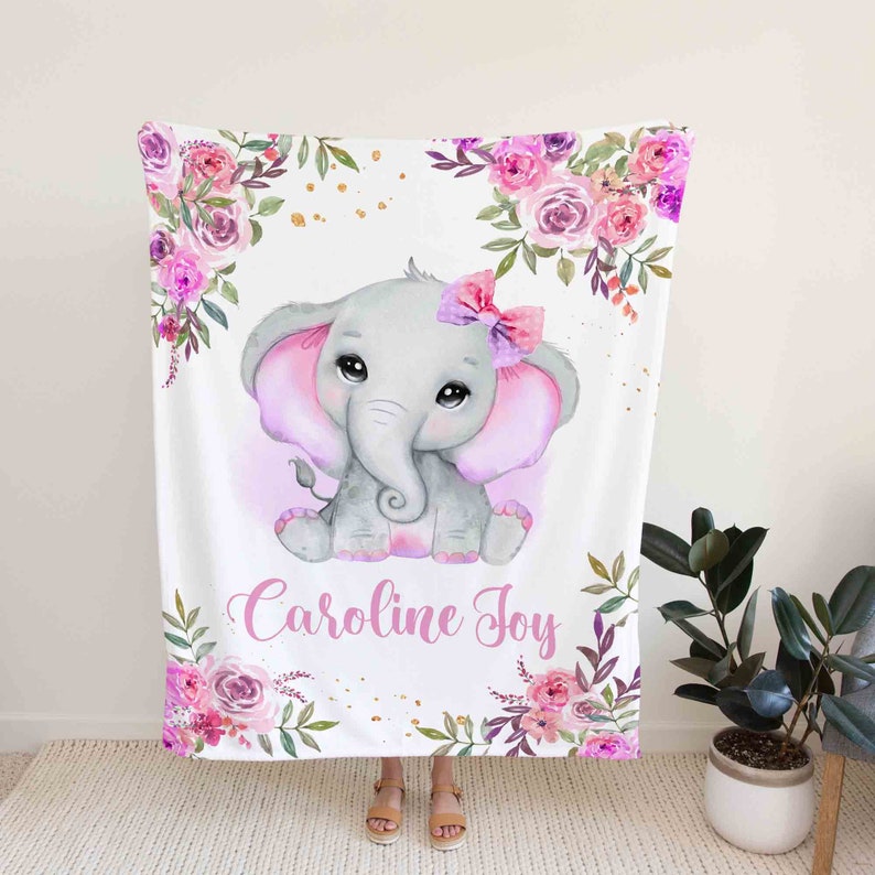 Personalized Elephant Quilt Blanket - Perfect Gift for Family - Image 2