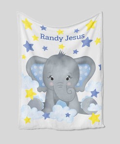 Personalized Elephant Star Baby Quilt Bedding Set - Perfect for Bedroom Decor