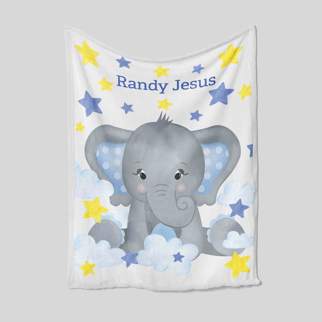 Personalized Elephant Star Baby Quilt Bedding Set - Perfect for Bedroom Decor