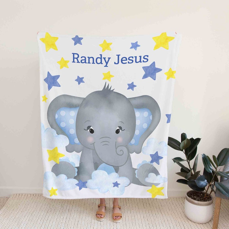 Personalized Elephant Star Baby Quilt Bedding Set - Perfect for Bedroom Decor - Image 2