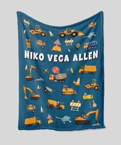 Personalized Family Quilt Blanket For Christmas, Perfect Gift for Bulldozer and Tractor Lovers