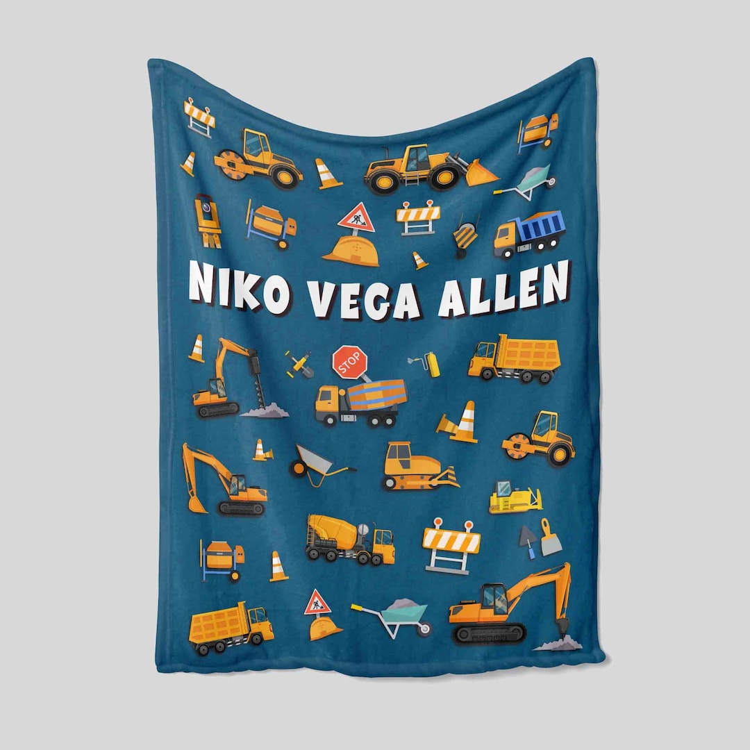 Personalized Family Quilt Blanket For Christmas, Perfect Gift for Bulldozer and Tractor Lovers