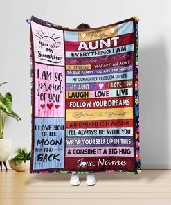 Personalized Family Throw Blanket for Auntie and Uncle - Perfect for Bedroom Decor