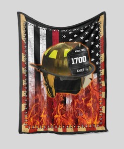 Personalized Firefighter USA Quilt Blanket - Proud American Decor