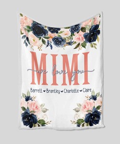 Personalized Floral Grandma Quilt Blanket Bedding Set - Great Gifts for Family