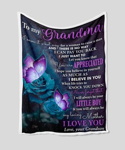 Personalized Flowers Grandparents Quilt Blanket Bedding Set - Great Gifts for Family