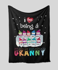 Personalized Grandparents Snowman Quilt Blanket - Great Gifts for Family