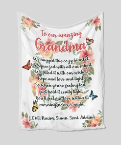 Personalized Grandparents Throw Blanket, Ideal for Family Time and Home Decoration