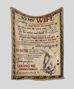 Personalized Handprint Love Blanket for My Wife - Great Gifts for Family, Home Decoration